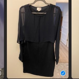 VERO MODA Sheer Sleeve Navy Dress